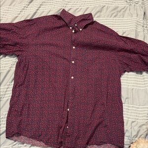Men's Red Patterned Roundtree & Yorke button up